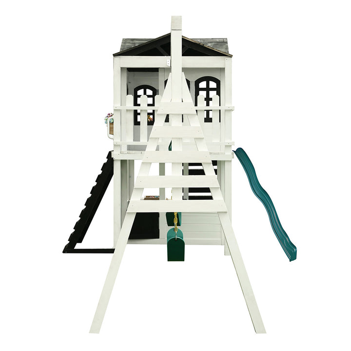 Reign Two Story Playhouse + Swing Attachment Bundle