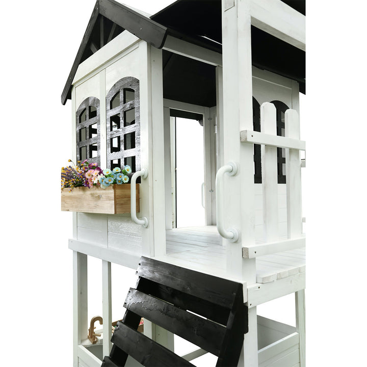 Reign Two Story Playhouse + Swing Attachment Bundle