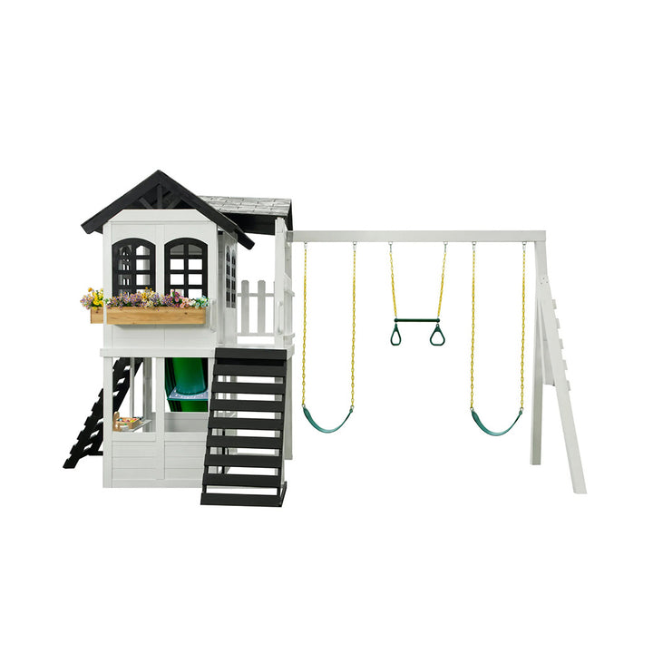 Reign Two Story Playhouse + Swing Attachment Bundle