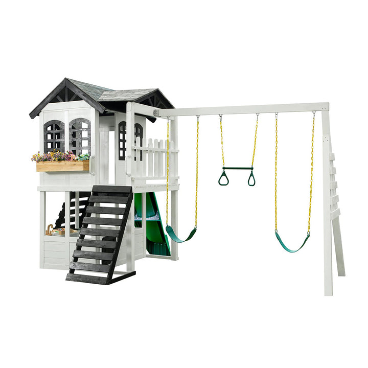 Reign Two Story Playhouse + Swing Attachment Bundle