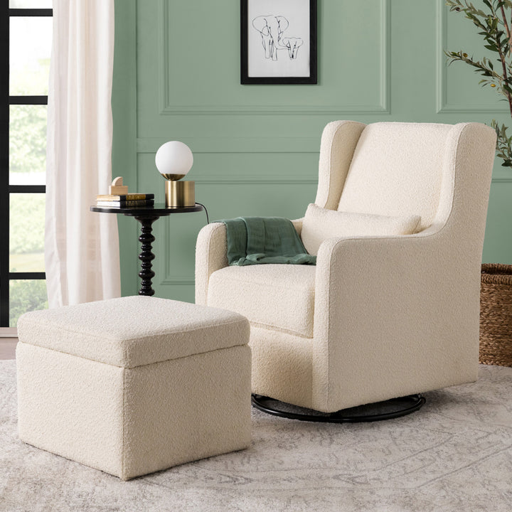 Adrian Swivel Glider With Storage Ottoman