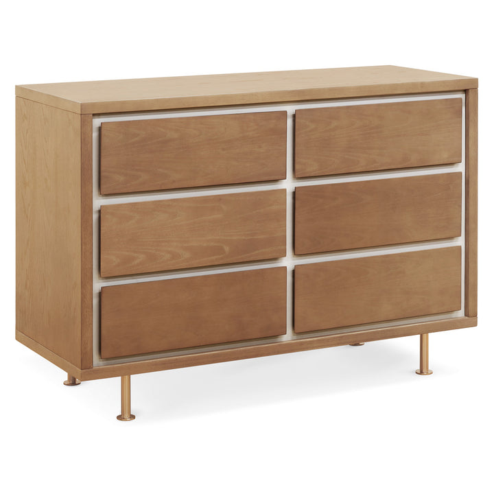 Novella 6 Drawer Dresser in Stained Ash and Ivory