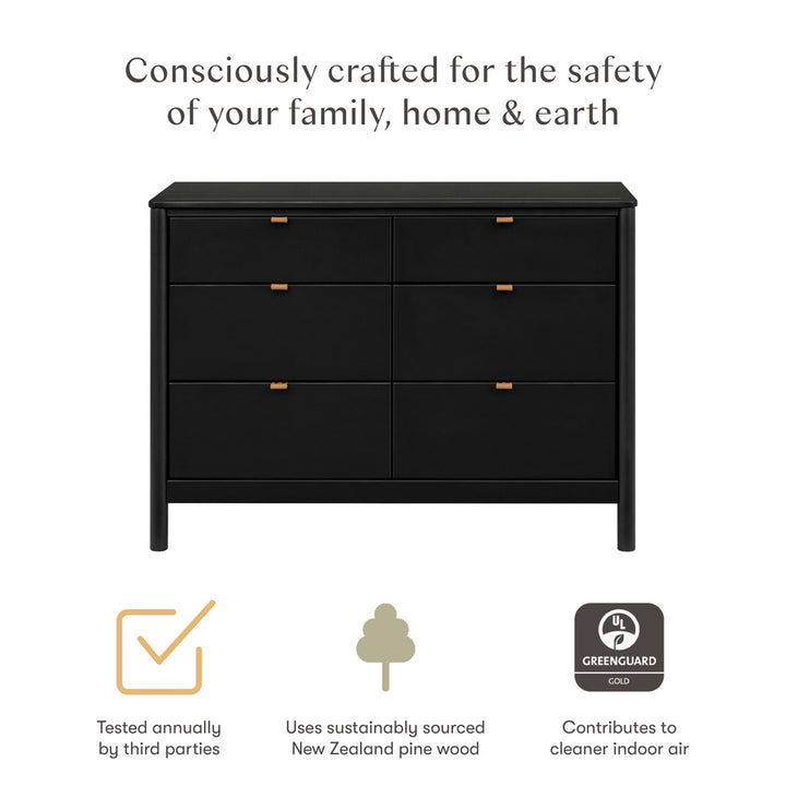 Certification of Babyletto Bondi 6-Drawer Dresser in -- Color_Black