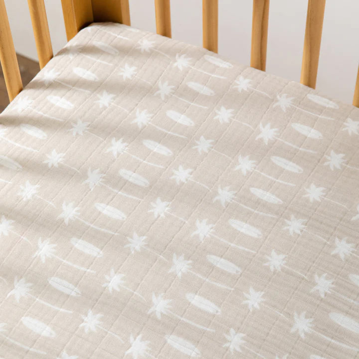 Crib Sheet In GOTS Certified Organic Muslin Cotton