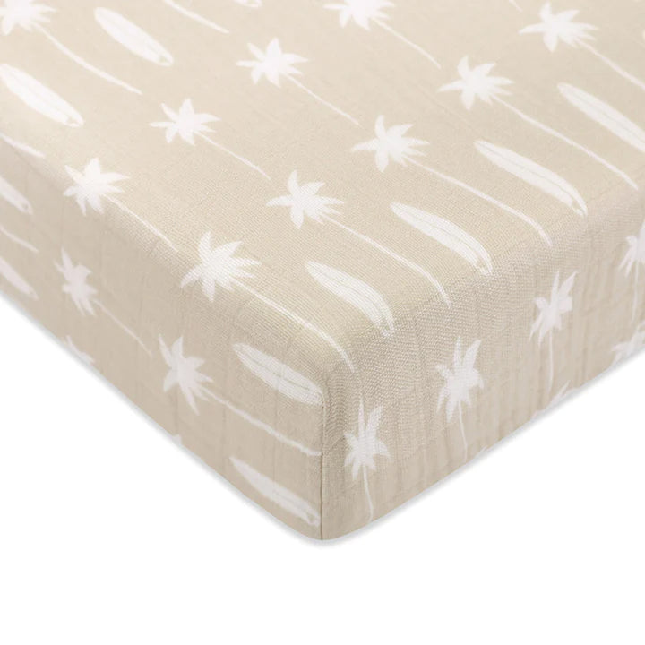 Crib Sheet In GOTS Certified Organic Muslin Cotton