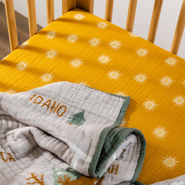 Crib Sheet In GOTS Certified Organic Muslin Cotton