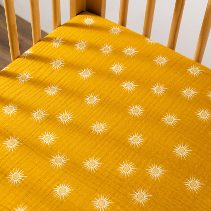 Crib Sheet In GOTS Certified Organic Muslin Cotton