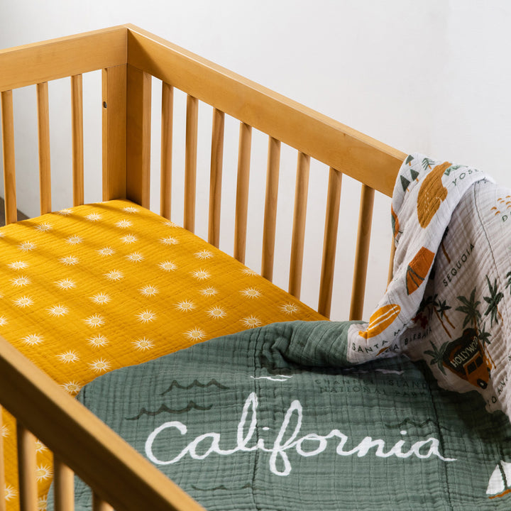 Crib Sheet In GOTS Certified Organic Muslin Cotton