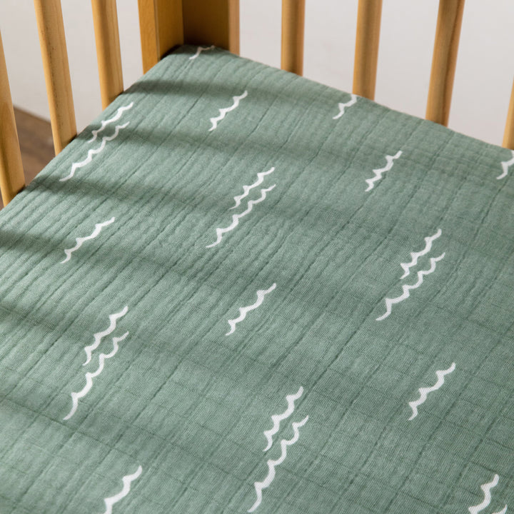 Crib Sheet In GOTS Certified Organic Muslin Cotton