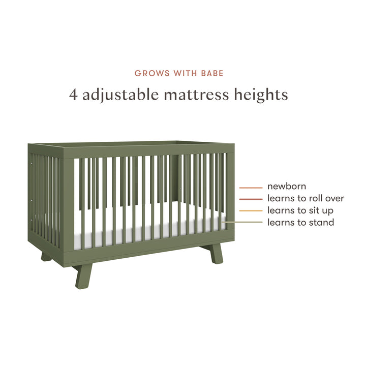 Hudson 3-in-1 Convertible Crib + Toddler Rail