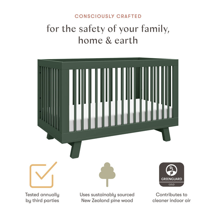 Hudson 3-in-1 Convertible Crib + Toddler Rail