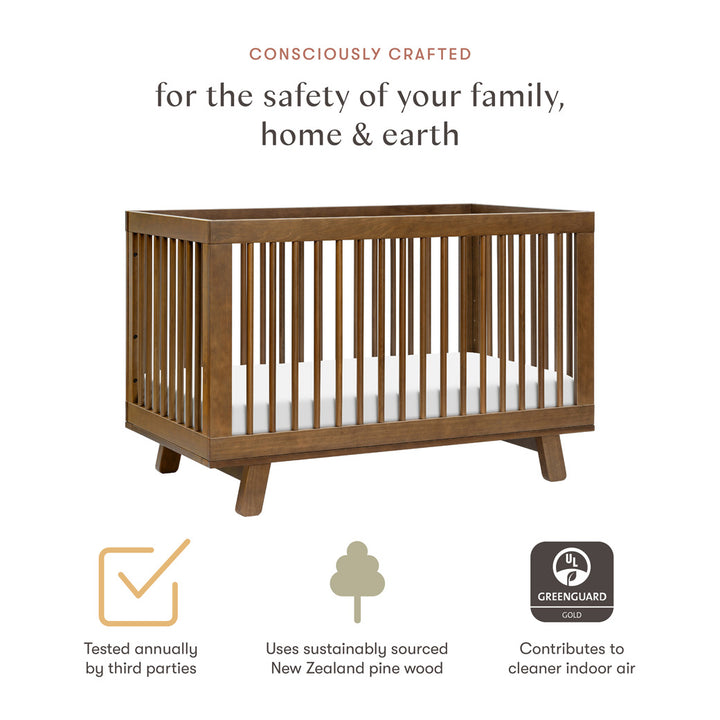 Hudson 3-in-1 Convertible Crib + Toddler Rail