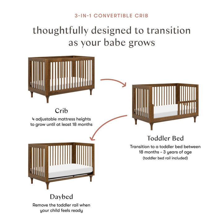 Lolly 3-in-1 Convertible Crib + Toddler Bed Conversion Kit