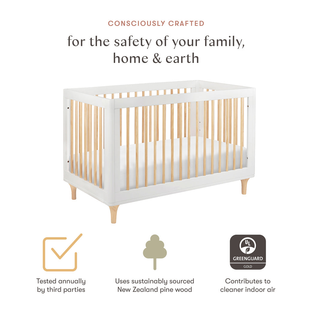 Natural pine crib best sale