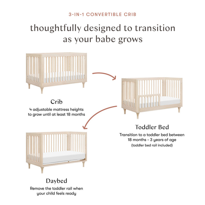 Lolly 3-in-1 Convertible Crib + Toddler Bed Conversion Kit