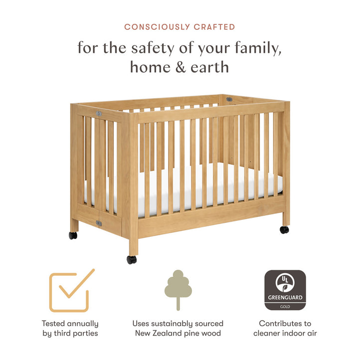 Maki Full-Size Folding Crib + Conversion Kit