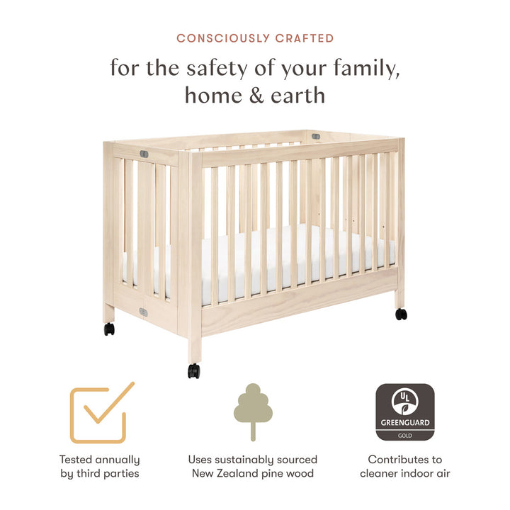 Maki Full-Size Folding Crib + Conversion Kit