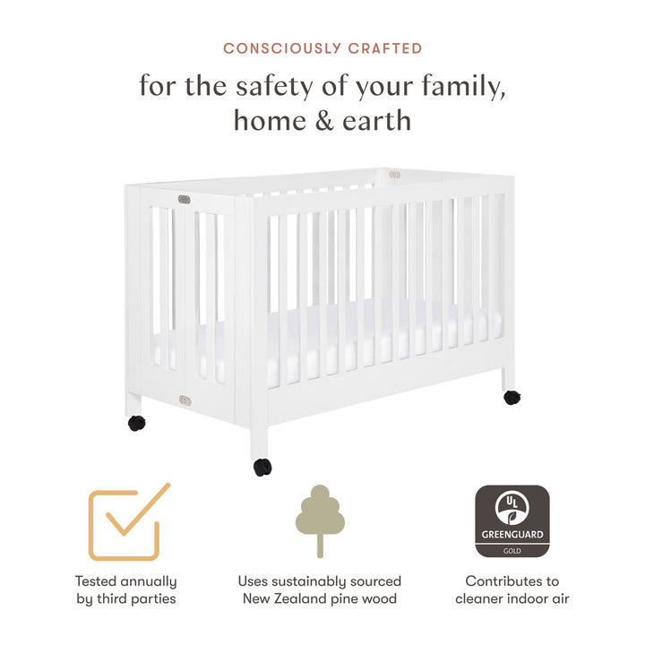 Maki Full-Size Folding Crib + Conversion Kit