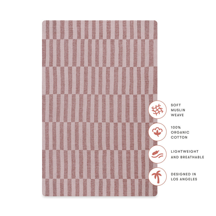 Mini Crib Sheet In GOTS Certified Organic Muslin Cotton