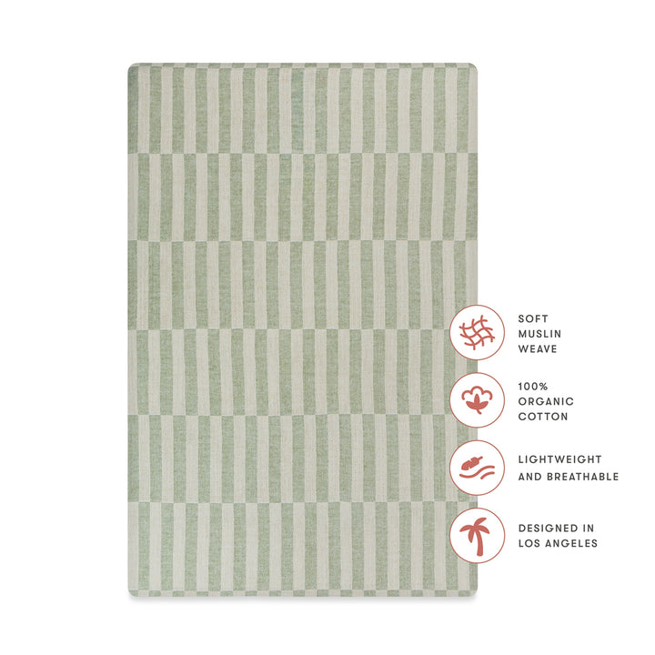 Mini Crib Sheet In GOTS Certified Organic Muslin Cotton