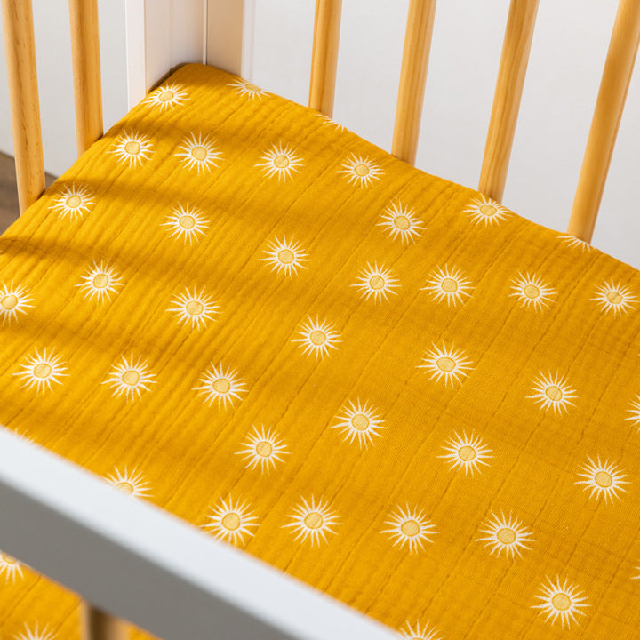 Mini Crib Sheet In GOTS Certified Organic Muslin Cotton