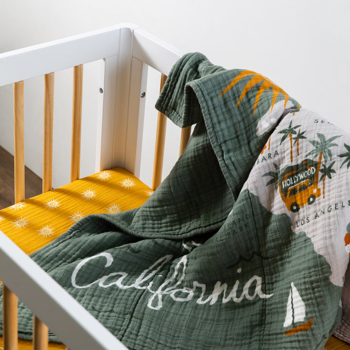 Mini Crib Sheet In GOTS Certified Organic Muslin Cotton