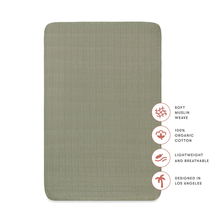 Mini Crib Sheet In GOTS Certified Organic Muslin Cotton