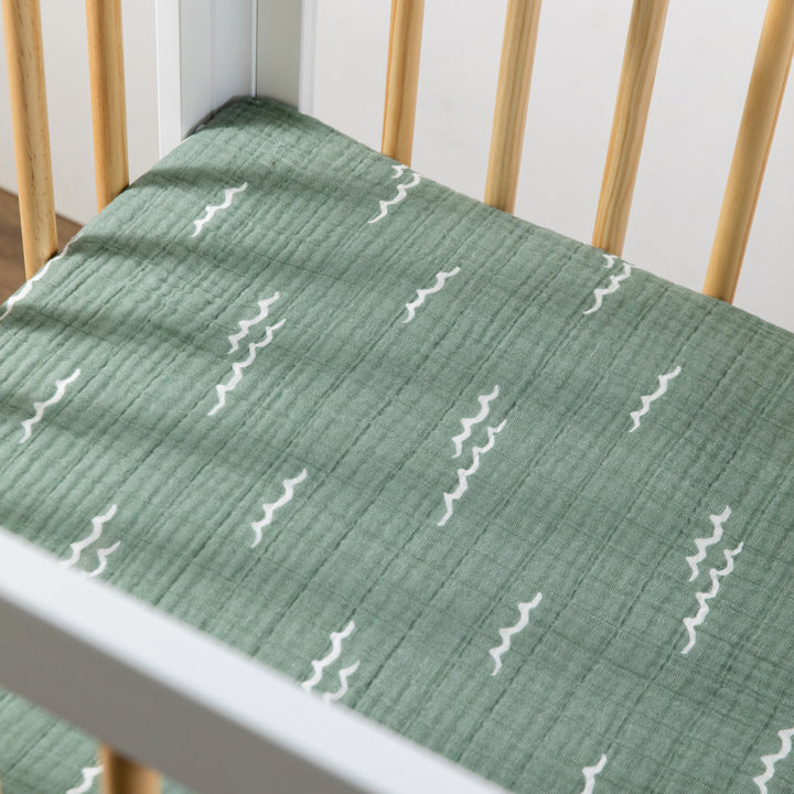 Mini Crib Sheet In GOTS Certified Organic Muslin Cotton