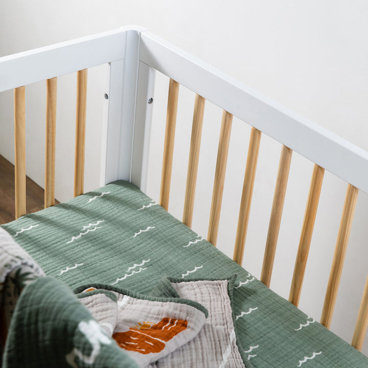 Mini Crib Sheet In GOTS Certified Organic Muslin Cotton