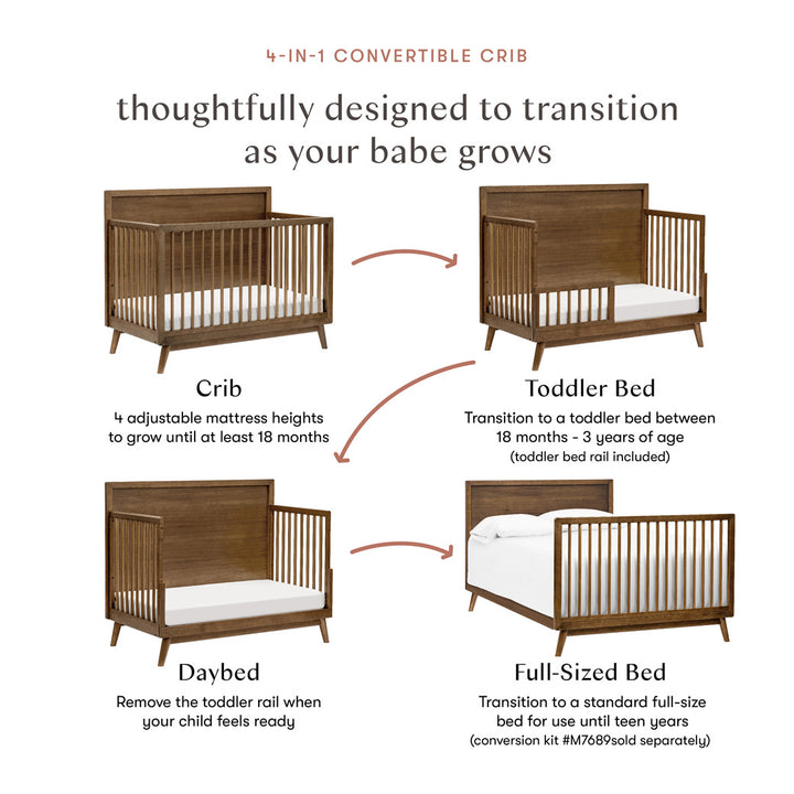 Palma 4-in-1 Convertible Crib + Toddler Bed Conversion Kit