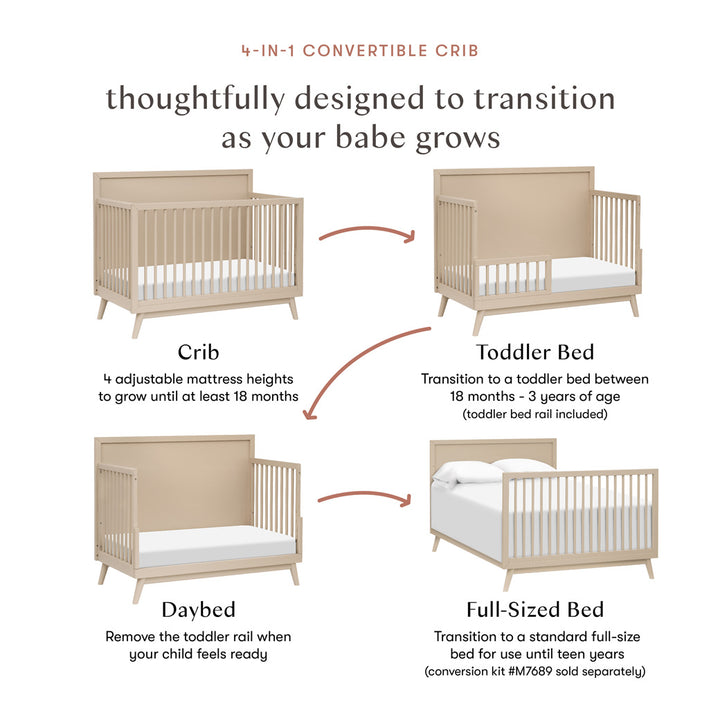 Palma 4-in-1 Convertible Crib + Toddler Bed Conversion Kit