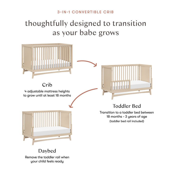 Peggy 3-in-1 Convertible Crib + Toddler Bed Conversion Kit