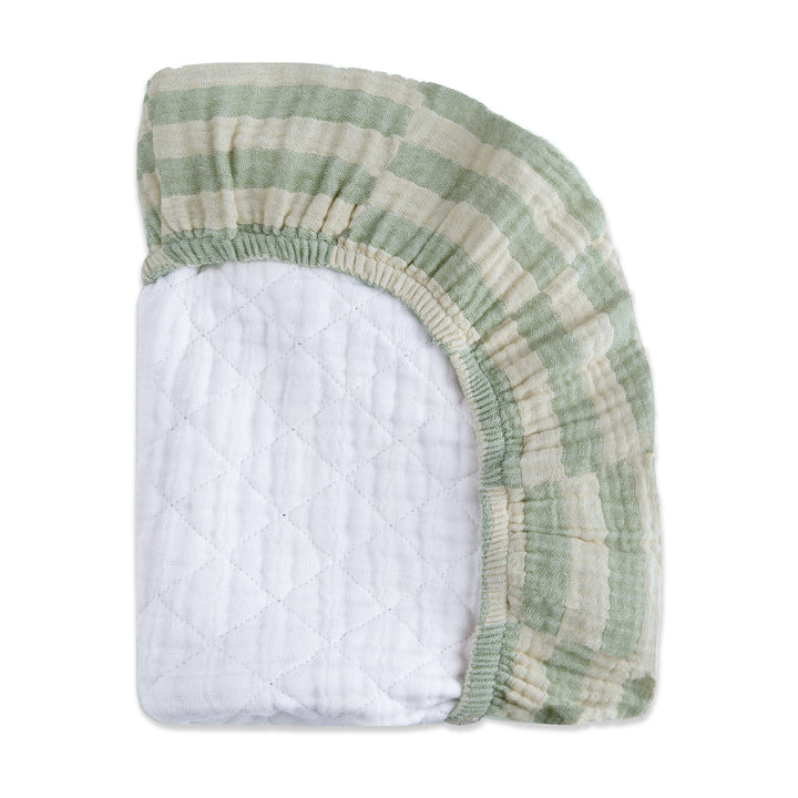 Quilted Changing Pad Cover In GOTS Certified Organic Muslin Cotton