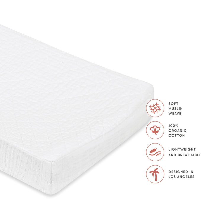 Quilted Changing Pad Cover In GOTS Certified Organic Muslin Cotton