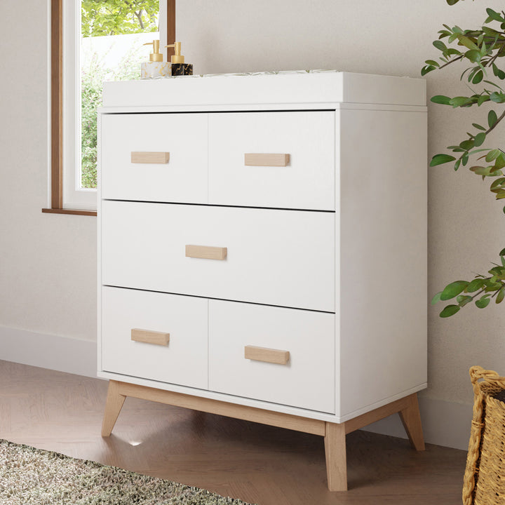 Babyletto's Scoot 3-Drawer Changer Dresser in -- Color_Washed Natural/White