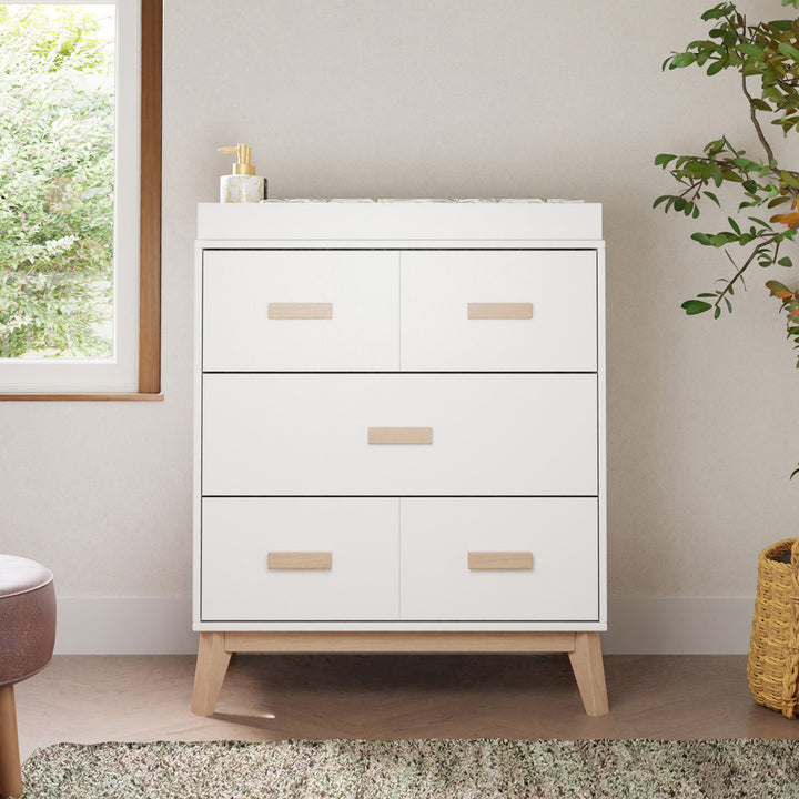 Babyletto's Scoot 3-Drawer Changer Dresser in -- Color_Washed Natural/White