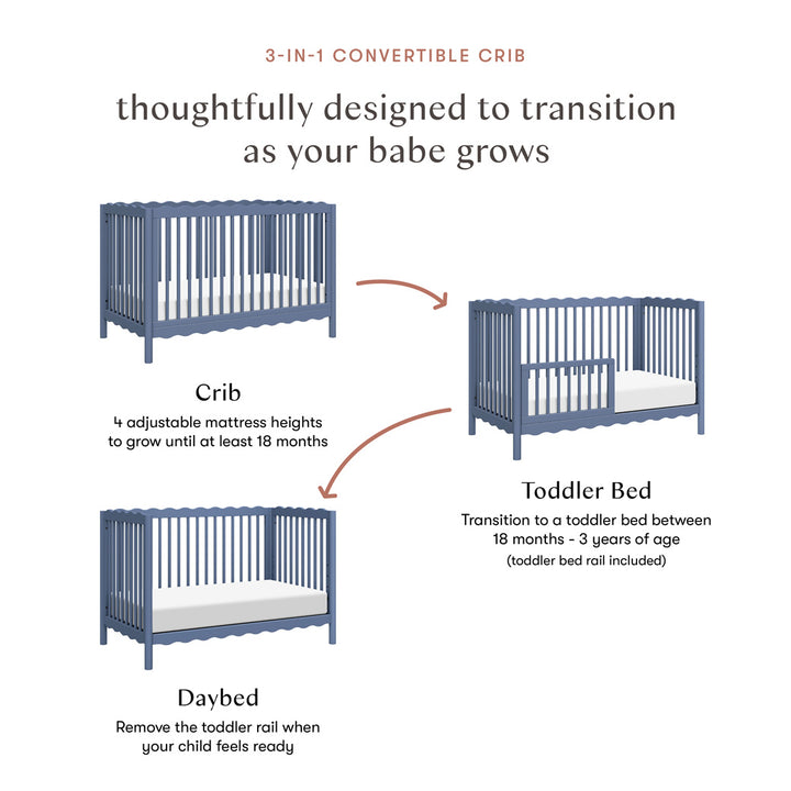 Swell 4-in-1 Convertible Crib with Toddler Bed Conversion Kit