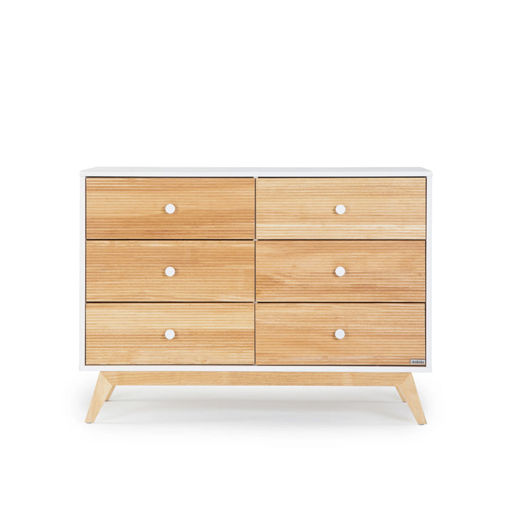 Front view of Dadada Merry 6-Drawer Dresser in -- Color_White/Natural