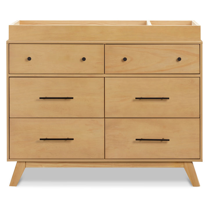 Front view of DaVinci Otto 6-Drawer Dresser with changing tray  in -- Color_Honey