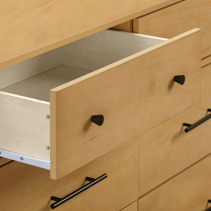 Open drawer closeup of DaVinci Otto 6-Drawer Dresser in -- Color_Honey