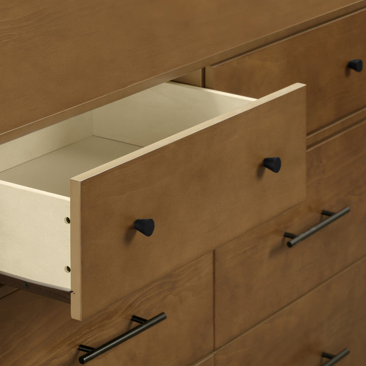 Open drawer closeup of DaVinci Otto 6-Drawer Dresser in -- Color_Walnut