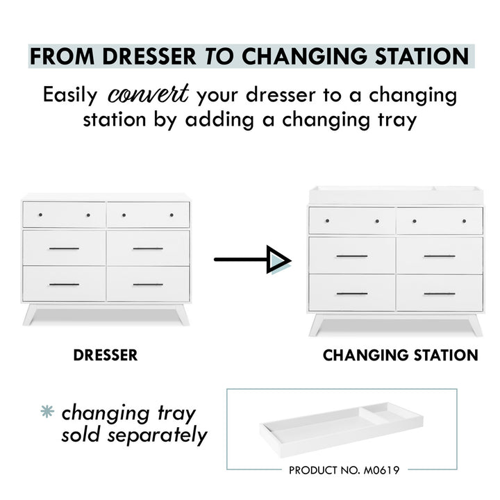 Conversion of the DaVinci Otto 6-Drawer Dresser in -- Color_White