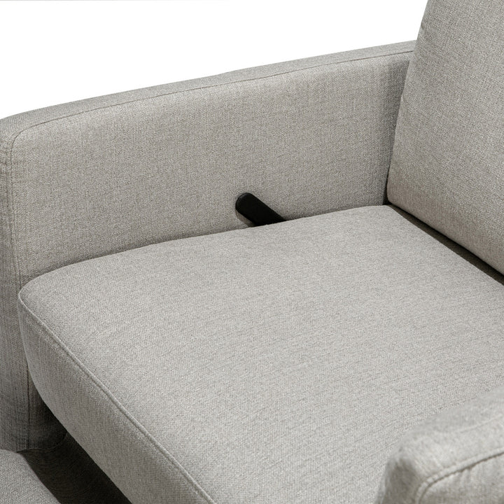 Closeup of Carter's by DaVinci Ethan Recliner and Swivel Glider seat in -- Color_Performance Grey Linen