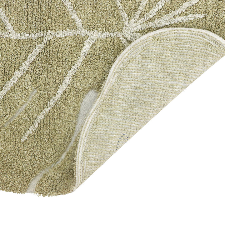 Mini Monstera Washable Rug in Olive