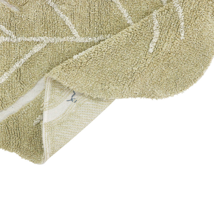 Mini Monstera Washable Rug in Olive