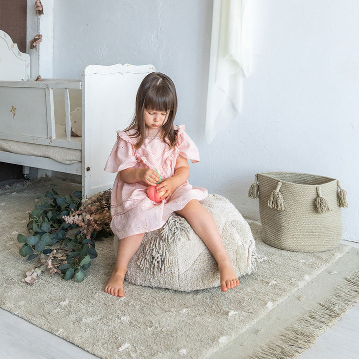 Mossy Rock Round Pouffe