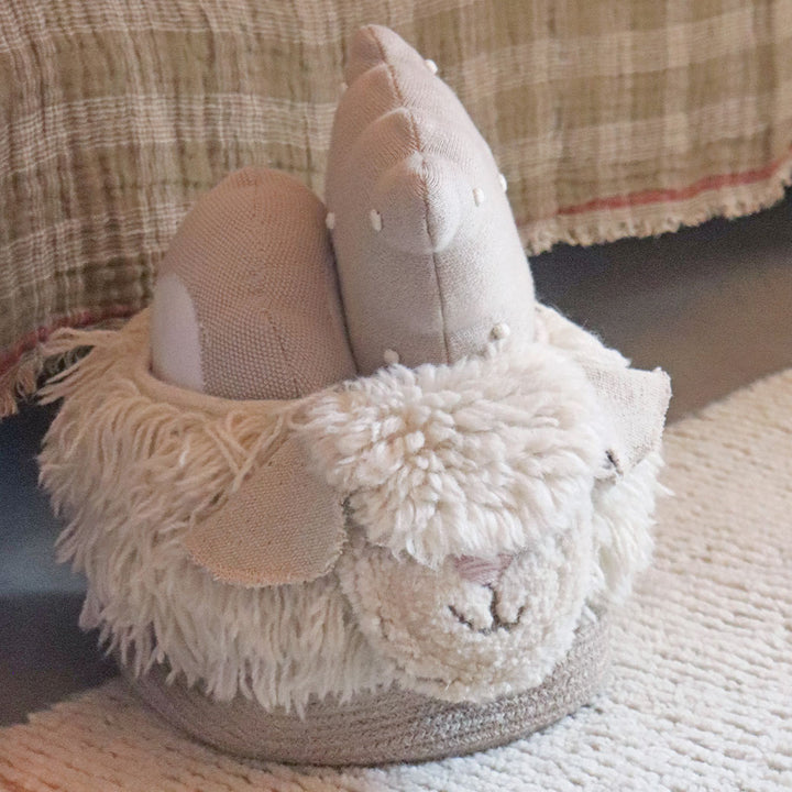 Pink Nose Sheep Woolable Basket