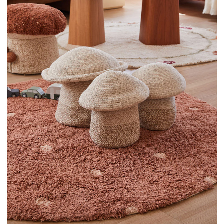 Round Dot Washable Rug