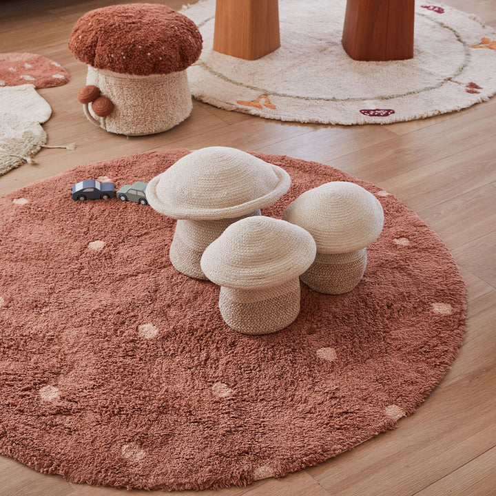 Round Dot Washable Rug