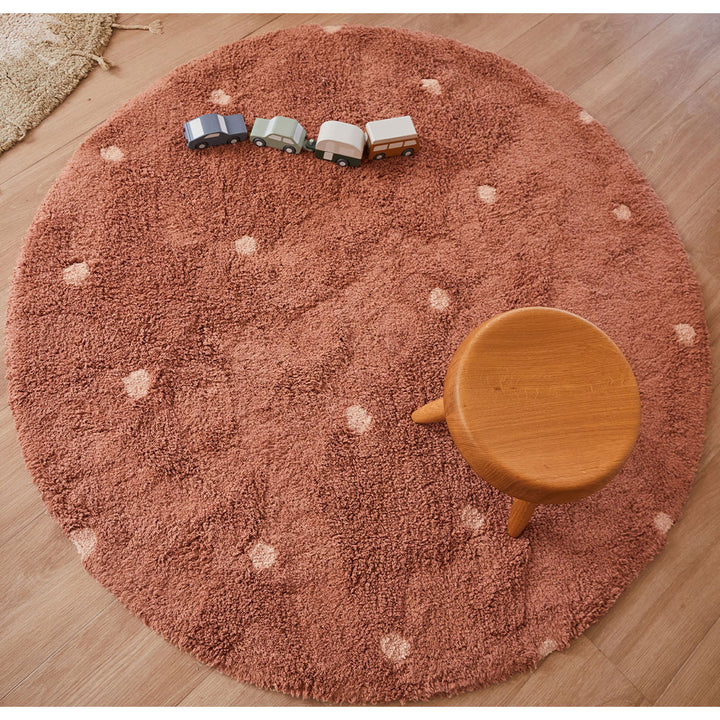 Round Dot Washable Rug